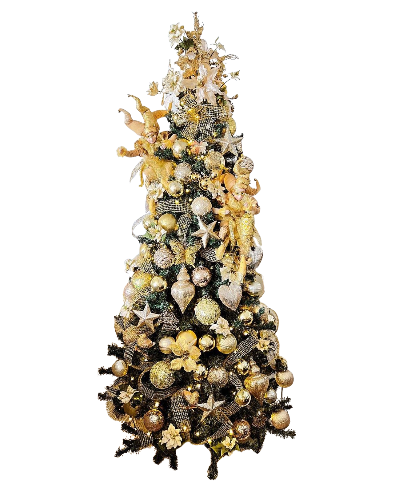 Árvore de Natal + Decoração 360º Gold Inclusa - 1,80 Metros