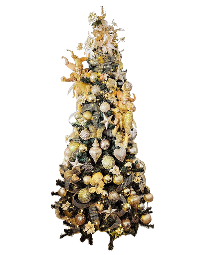 Árvore de Natal + Decoração 360º Gold Inclusa - 1,80 Metros