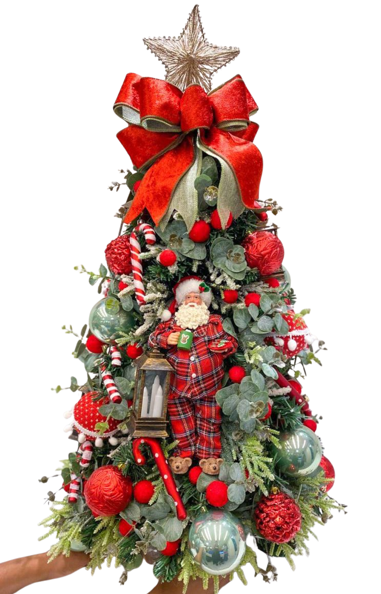 Árvore de Natal Pequena + Decoração 360º Star Red Inclusa
