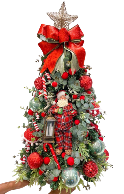 Árvore de Natal Pequena + Decoração 360º Star Red Inclusa