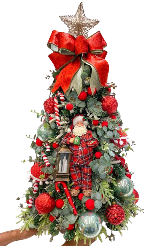Árvore de Natal Pequena + Decoração 360º Star Red Inclusa