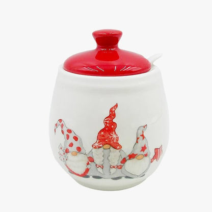 Conjunto de talheres Nordic Santa, pratos cerâmicos ocidentais Prato de lanche Presente de Natal criativo Copo de chaleira de chá em casa Frasco selado