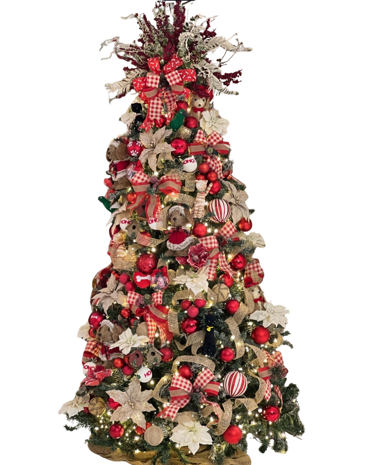 Árvore de Natal + Decoração 360º Luxo Flower Inclusa - 3 Metros