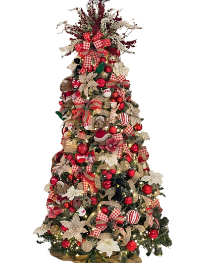 Árvore de Natal + Decoração 360º Luxo Flower Inclusa - 3 Metros