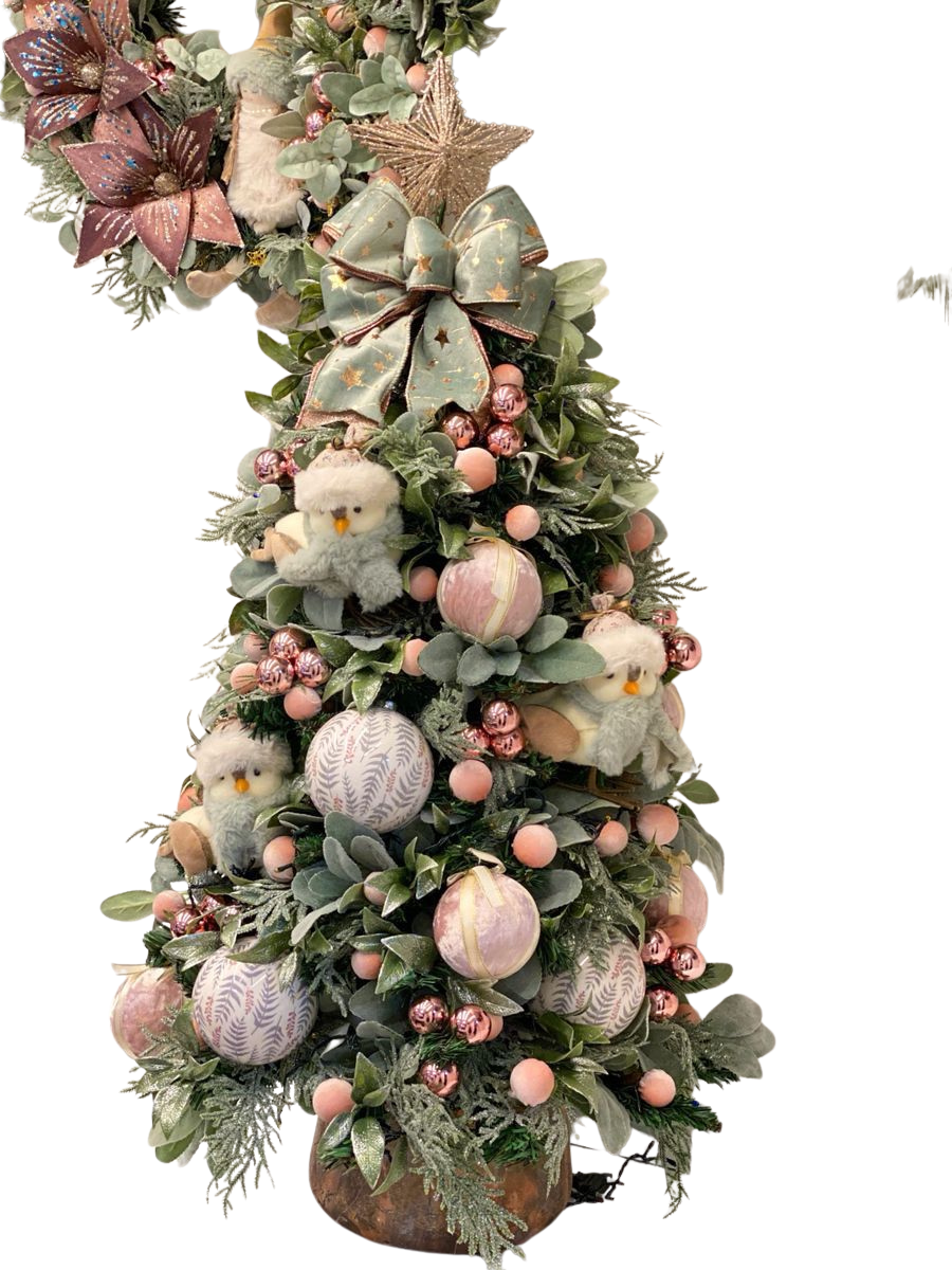 Árvore de Natal Pequena + Decoração 360º Bird Blue Inclusa