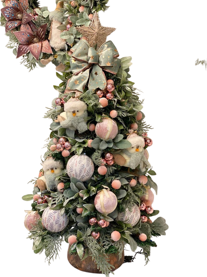Árvore de Natal Pequena + Decoração 360º Bird Blue Inclusa