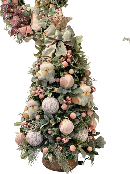 Árvore de Natal Pequena + Decoração 360º Bird Blue Inclusa