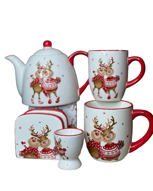 Conjunto de Porcelana  Natalino com 6 Peças
