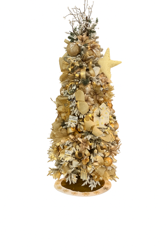Árvore de Natal + Decoração 360º Bege Clean Inclusa - 1,90 Metros