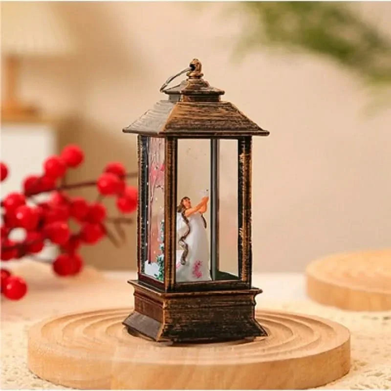 Luz Noturna Decorativa Natalina com Papai Noel e Boneco de Neve