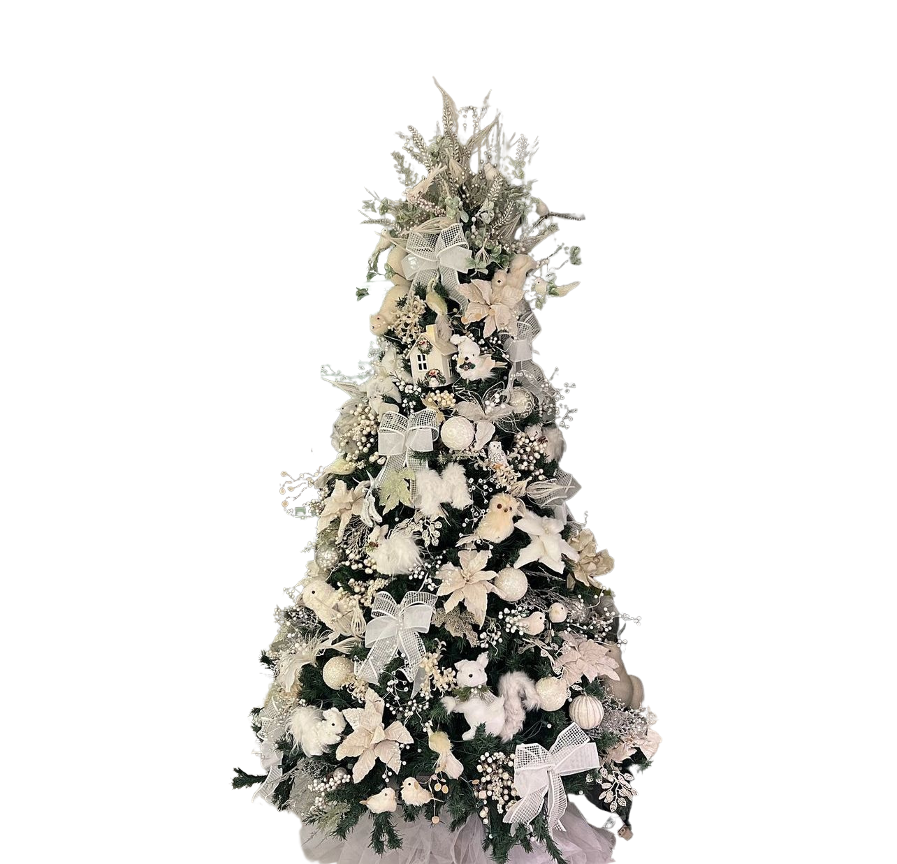 Árvore de Natal + Decoração 360º Silver Inclusa - 2,10 Metros