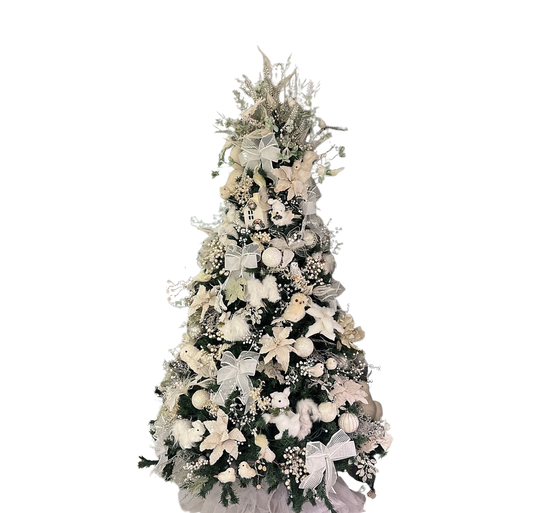 Árvore de Natal + Decoração 360º Silver Inclusa - 2,10 Metros