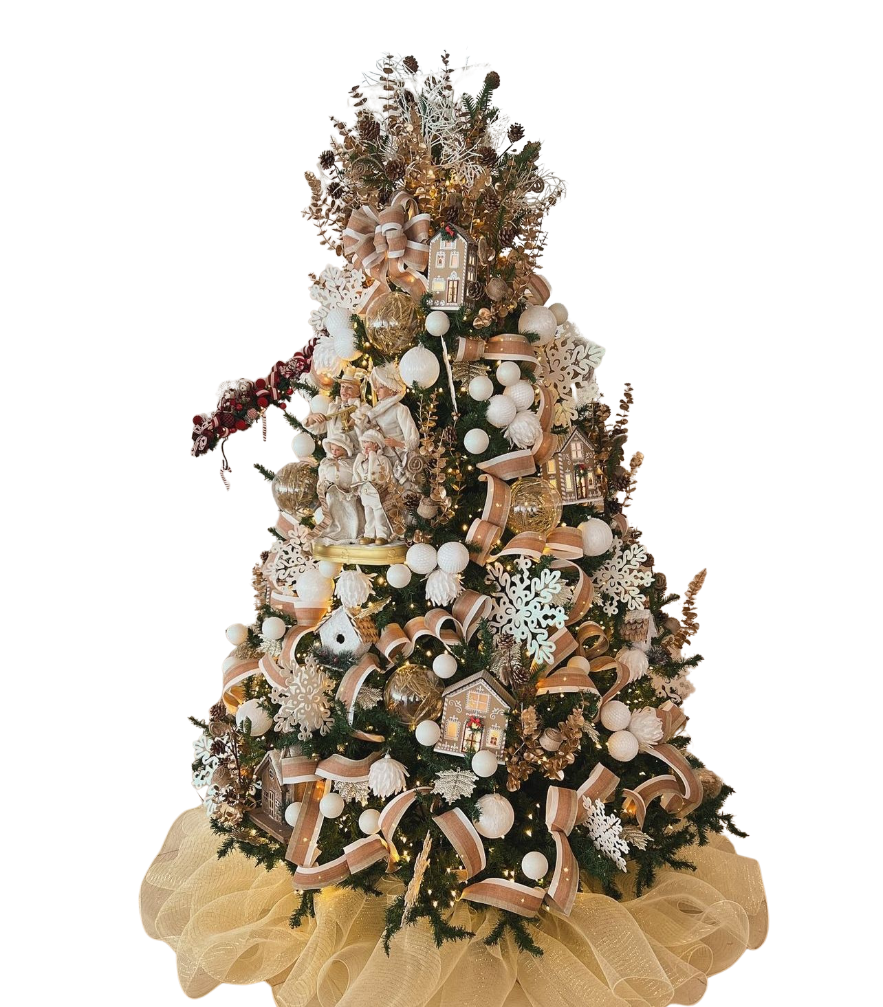 Árvore de Natal + Decoração 360º Urso Branco Inclusa - 2,40 Metros