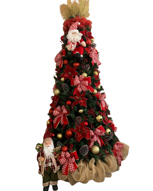 Árvore de Natal + Decoração 360º Noel Inclusa - 2,10 Metros