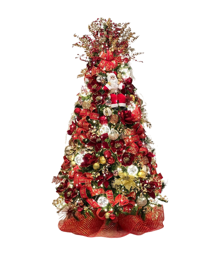 Árvore de Natal + Decoração 360º Santa Claus Inclusa - 2,10 Metros