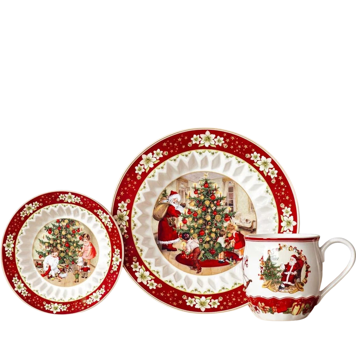 Conjunto de Porcelana  Natalino com 3 Peças