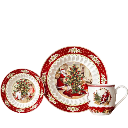 Conjunto de Porcelana  Natalino com 3 Peças