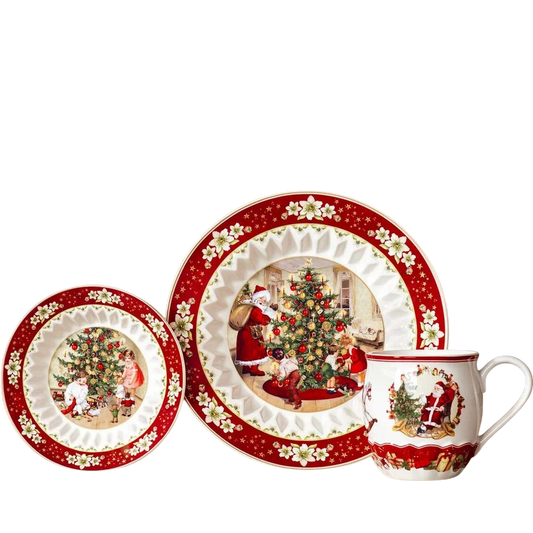 Conjunto de Porcelana  Natalino com 3 Peças